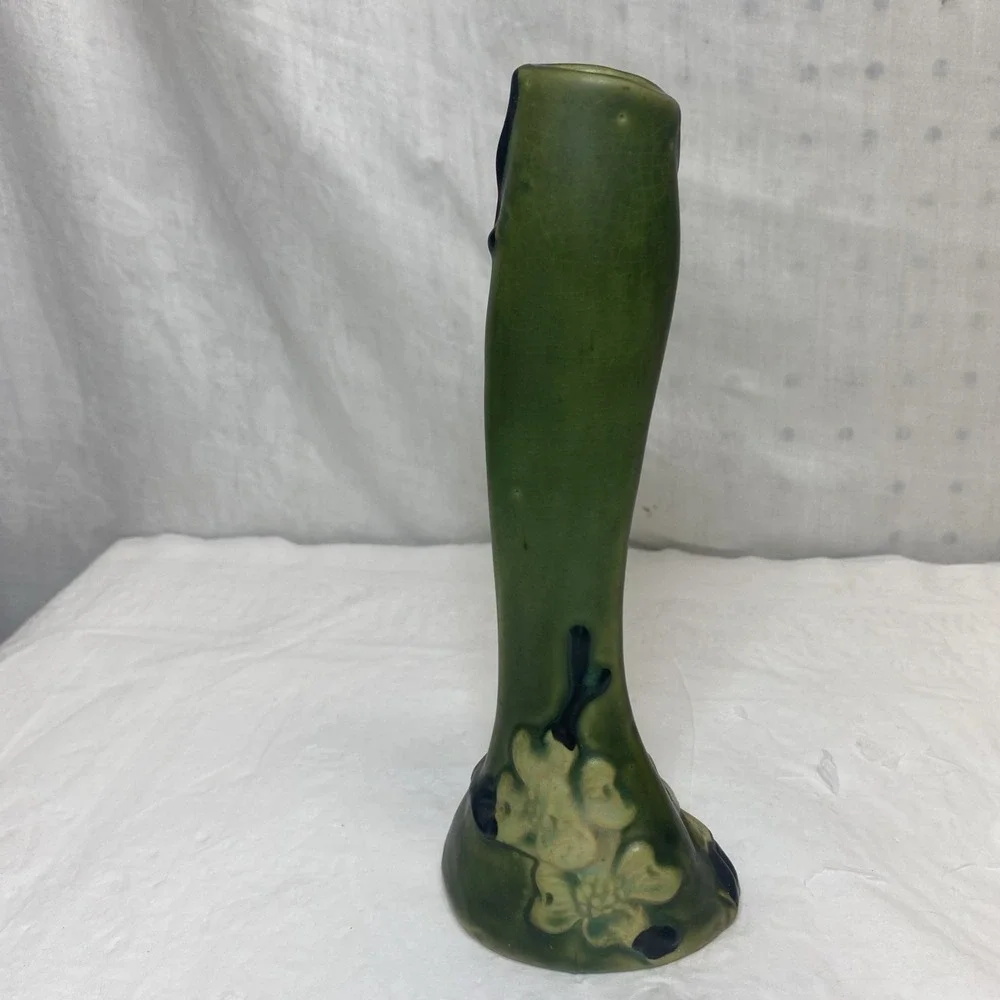 Antique Roseville Dogwood Smooth Bud Vase Approx 9